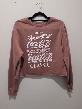 Coca Cola Women's Cropped Graphic Sweatshirt